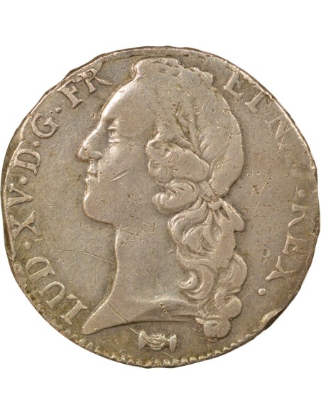 Louis XV Au Bandeau 1 ecu Argent 1766 K Bordeaux