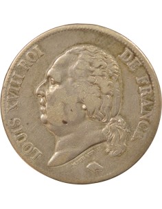 Louis XVIII Tête nue 5 francs Argent 1819 B Rouen 2