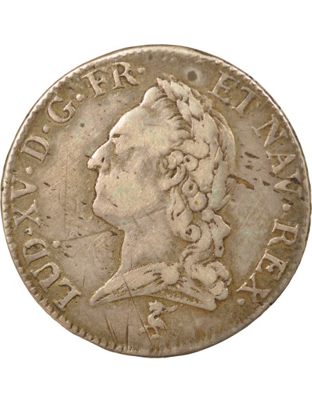 Louis XV à la Vieille Tête 1 ecu Argent 1772 A - Paris