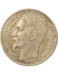 Bonaparte Charles Louis Napoléon (Napoléon III) Tête nue 5 francs Argent 1852 A - Paris 2