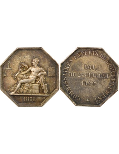Comissaires Experts du Gouvernement 1 jeton Argent 1831 (après 1880)