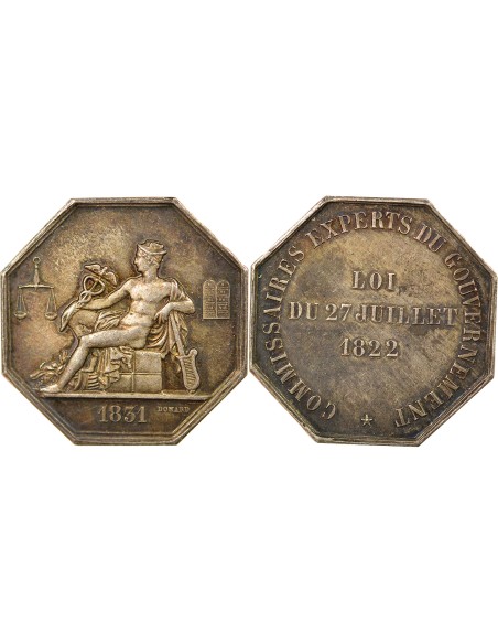Comissaires Experts du Gouvernement 1 jeton Argent 1831 (après 1880)
