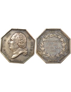 Louis XVIII Assurance Incendie 1 jeton Argent 1820 (1832-1841)