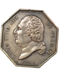 Louis XVIII Assurance Incendie 1 jeton Argent 1820 (1832-1841) 2