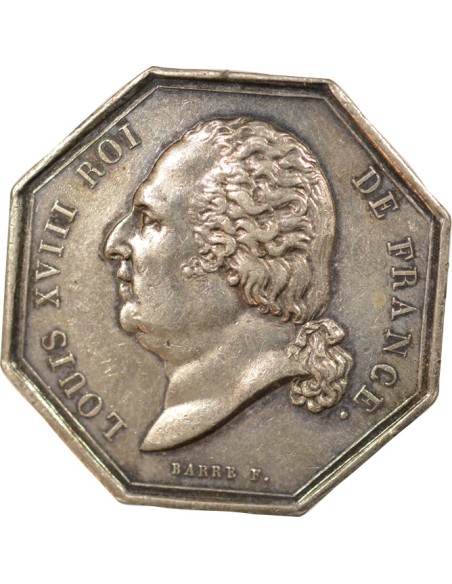 Louis XVIII Assurance Incendie 1 jeton Argent 1820 (1832-1841)