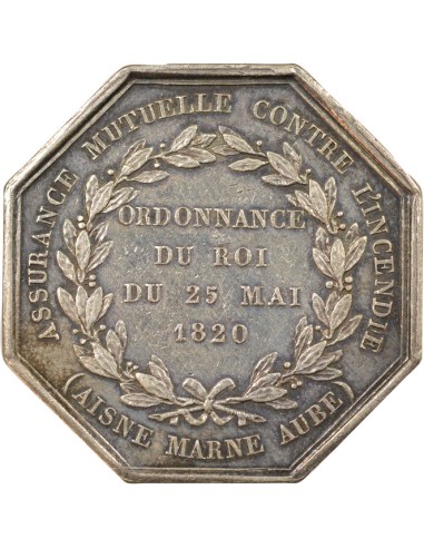 Louis XVIII Assurance Incendie 1 jeton Argent 1820 (1832-1841)