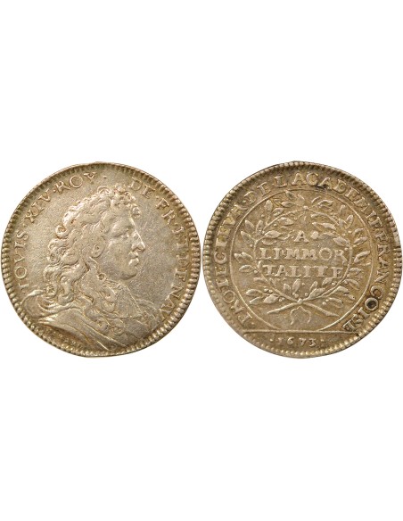 Louis XIV Académie Francaise 1 jeton Argent 1673