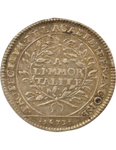 Louis XIV Académie Francaise 1 jeton Argent 1673