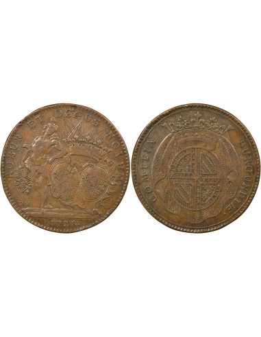 Louis IV Henri de Bourbon Condé Etats de Bourgogne 1 jeton Cuivre 1728
