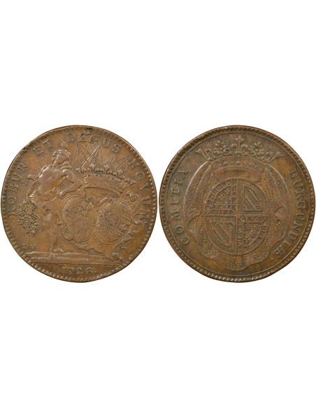 Louis IV Henri de Bourbon Condé Etats de Bourgogne 1 jeton Cuivre 1728