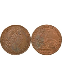 Louis XIV Edifices Publics 1 jeton Cuivre XVIIe Siècle Nuremberg