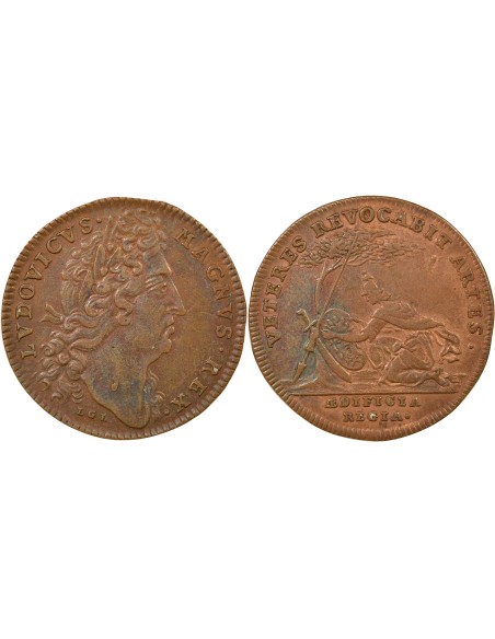 Louis XIV Edifices Publics 1 jeton Cuivre XVIIe Siècle Nuremberg