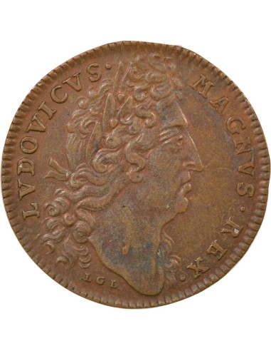 Louis XIV Edifices Publics 1 jeton Cuivre XVIIe Siècle Nuremberg