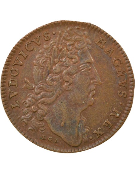 Louis XIV Edifices Publics 1 jeton Cuivre XVIIe Siècle Nuremberg