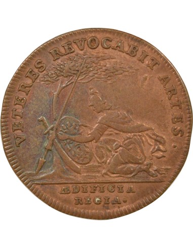 Louis XIV Edifices Publics 1 jeton Cuivre XVIIe Siècle Nuremberg