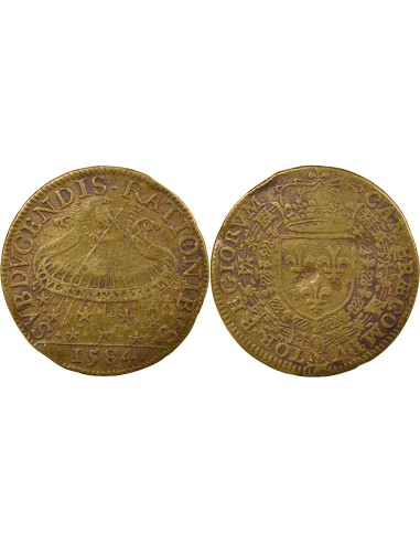 Henri III Chambre des Comptes du Roi 1 jeton Laiton 1584
