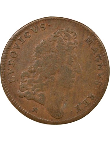 Louis XIV Galères Royales 1 jeton Cuivre XVIIe Siècle