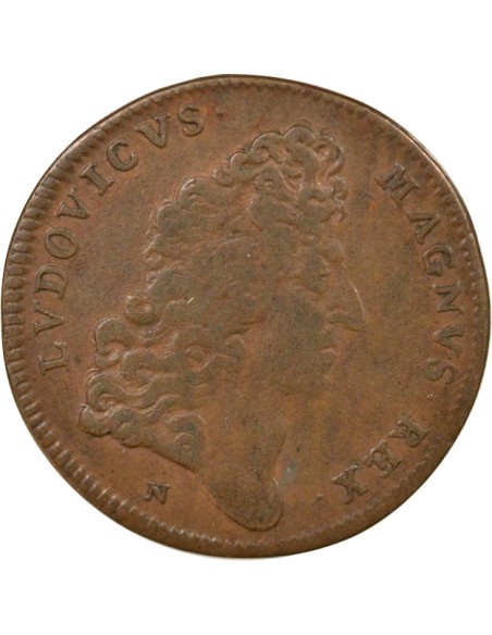 Louis XIV Galères Royales 1 jeton Cuivre XVIIe Siècle