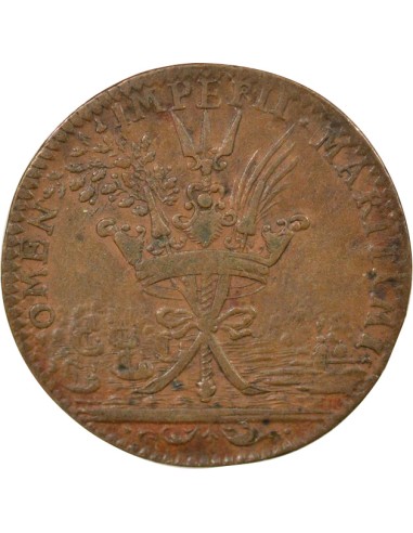 Louis XIV Galères Royales 1 jeton Cuivre XVIIe Siècle