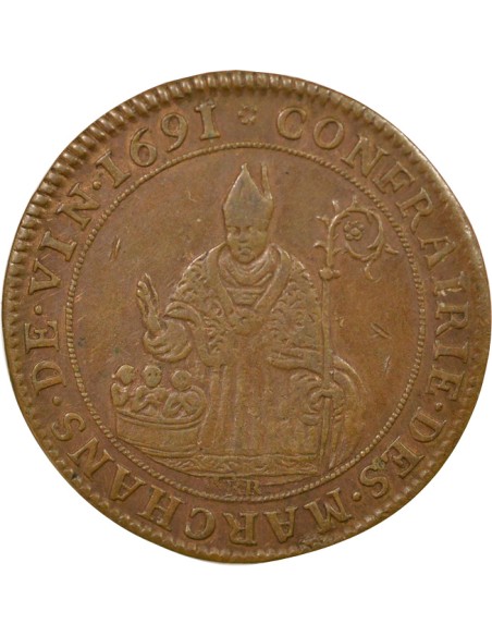 Corporation des Marchands de Vin 1 jeton Cuivre 1691