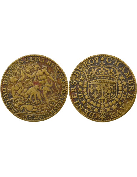 Chambre aux Deniers 1 jeton Laiton 1620