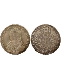 Louis XV Au Buste Habillé 1 écu Argent 1726 B Rouen