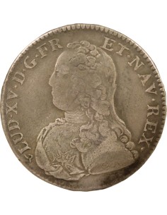 Louis XV Au Buste Habillé 1 écu Argent 1726 B Rouen 2