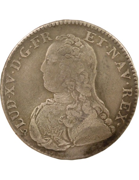 Louis XV Au Buste Habillé 1 écu Argent 1726 B Rouen