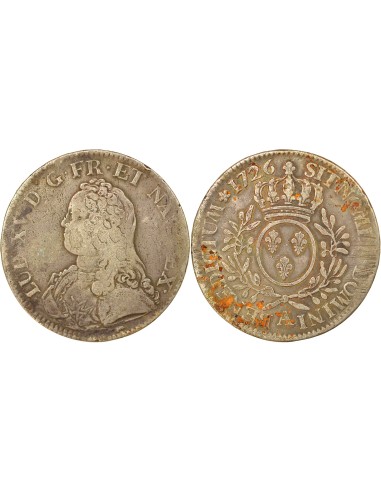 Louis XV Au Buste Habillé 1 ecu Argent 1726 A - Paris