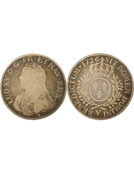 Louis XV Au Buste Habillé 1 ecu Argent 1726 S Troyes