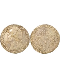 Louis XV au Bandeau 1 ecu Argent 1768 L Bayonne