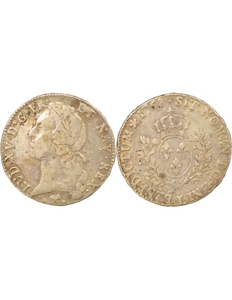 Louis XV au Bandeau 1 ecu Argent 1768 L Bayonne