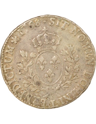 Louis XV au Bandeau 1 ecu Argent 1768 L Bayonne