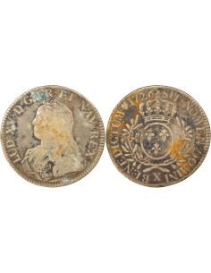 Louis XV Au Buste Habillé 1 ecu Argent 1726 X Amiens