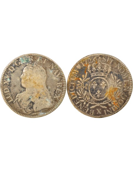 Louis XV Au Buste Habillé 1 ecu Argent 1726 X Amiens