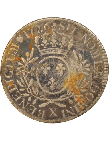 Louis XV Au Buste Habillé 1 ecu Argent 1726 X Amiens
