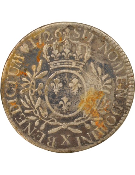Louis XV Au Buste Habillé 1 ecu Argent 1726 X Amiens