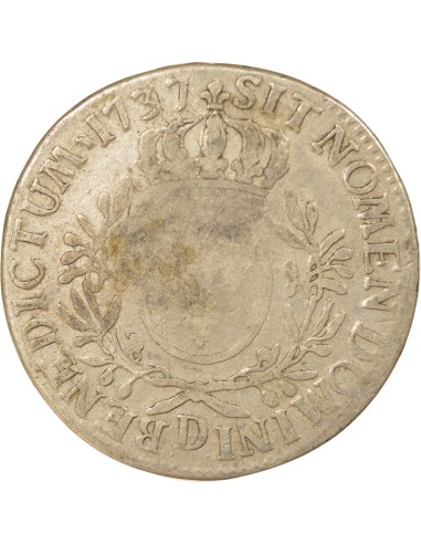 Louis XV au Buste habillé 1 ecu Argent 1737 D Lyon