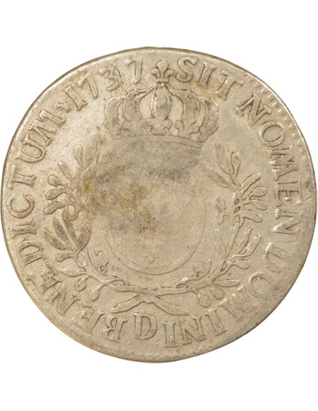 Louis XV au Buste habillé 1 ecu Argent 1737 D Lyon