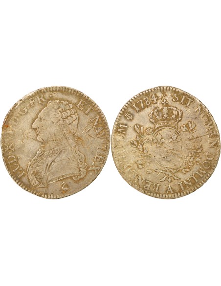 Louis XVI au Buste habillé 1 ecu Argent 1784 A - Paris