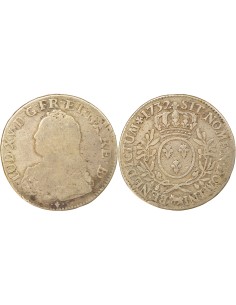Louis XV au Buste habillé 1 ecu Argent 1732 Pau (Vache)