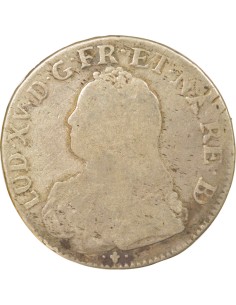 Louis XV au Buste habillé 1 ecu Argent 1732 Pau (Vache) 2