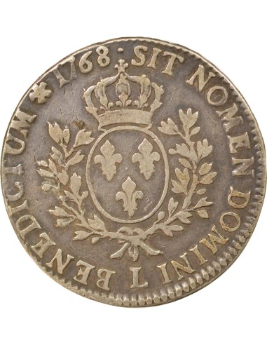 Louis XV Au Bandeau 1 ecu Argent 1768 L Bayonne