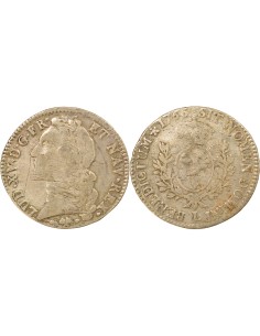 Louis XV Au Bandeau 1 ecu Argent 1766 L Bayonne