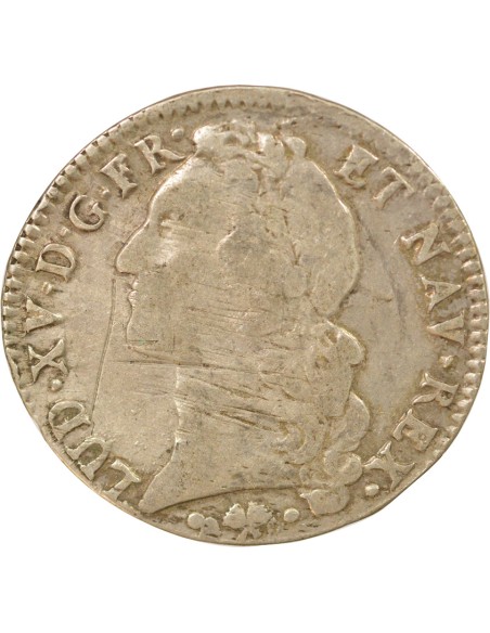 Louis XV Au Bandeau 1 ecu Argent 1766 L Bayonne