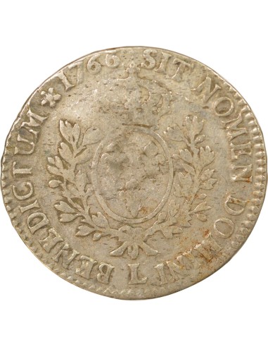Louis XV Au Bandeau 1 ecu Argent 1766 L Bayonne