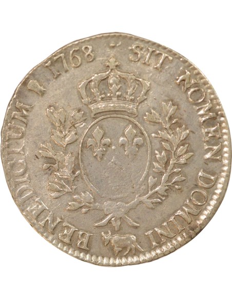 Louis XV Au Bandeau 1 ecu Argent 1768 Pau