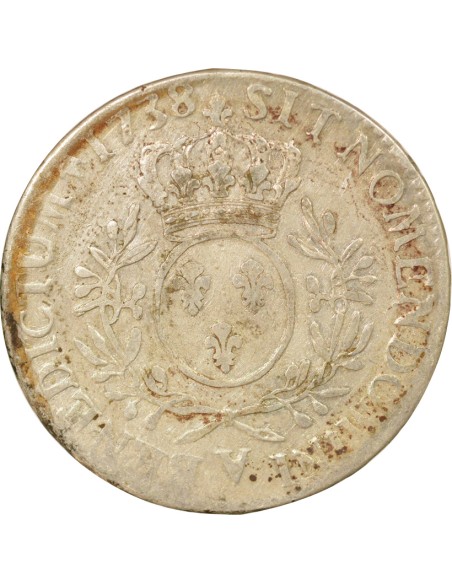 Louis XV Au Buste Habillé 1 ecu Argent 1735 S Troyes