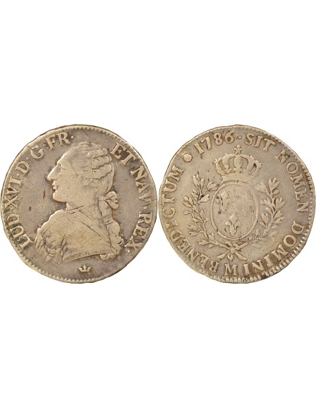 Louis XVI Au Buste Habillé 1 ecu Argent 1786 M Toulouse