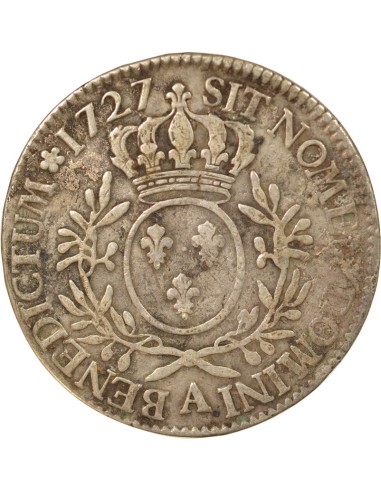 Louis XV Au Buste Habillé 1 ecu Argent 1727 A - Paris